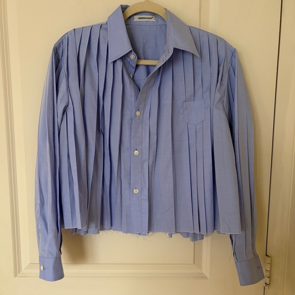 Undercover Jun Takahashi Blue Pleated Button Down Shirt - Picture 4 of 9